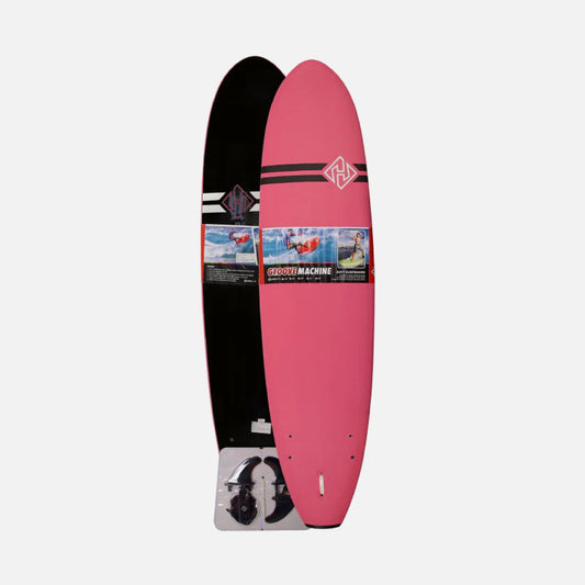 Softboard Hubb Modelo Groove Machine 7.6 Thruster Blue, Green, Orange y Pink