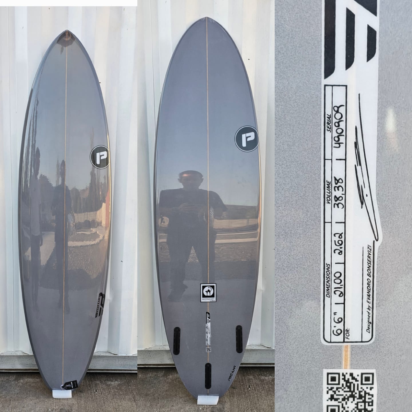 Tabla de Surf Lenght Pro-Ilha Midnigth 6.6X21.00X2.62X38.38 Lts. Gray
