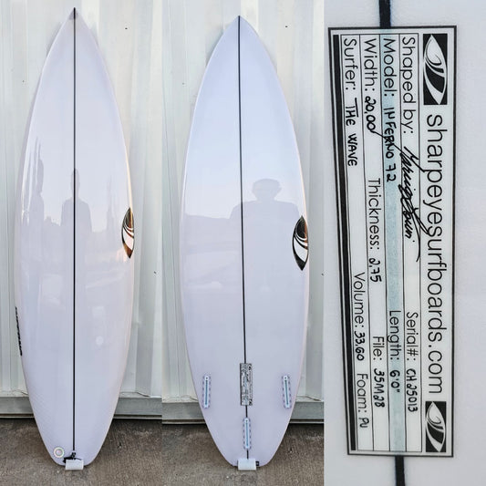 Shortboard Sharpeye Inferno 72 medida: 6.0 x 20.00 x 2.75 x 33.60 Lts.
